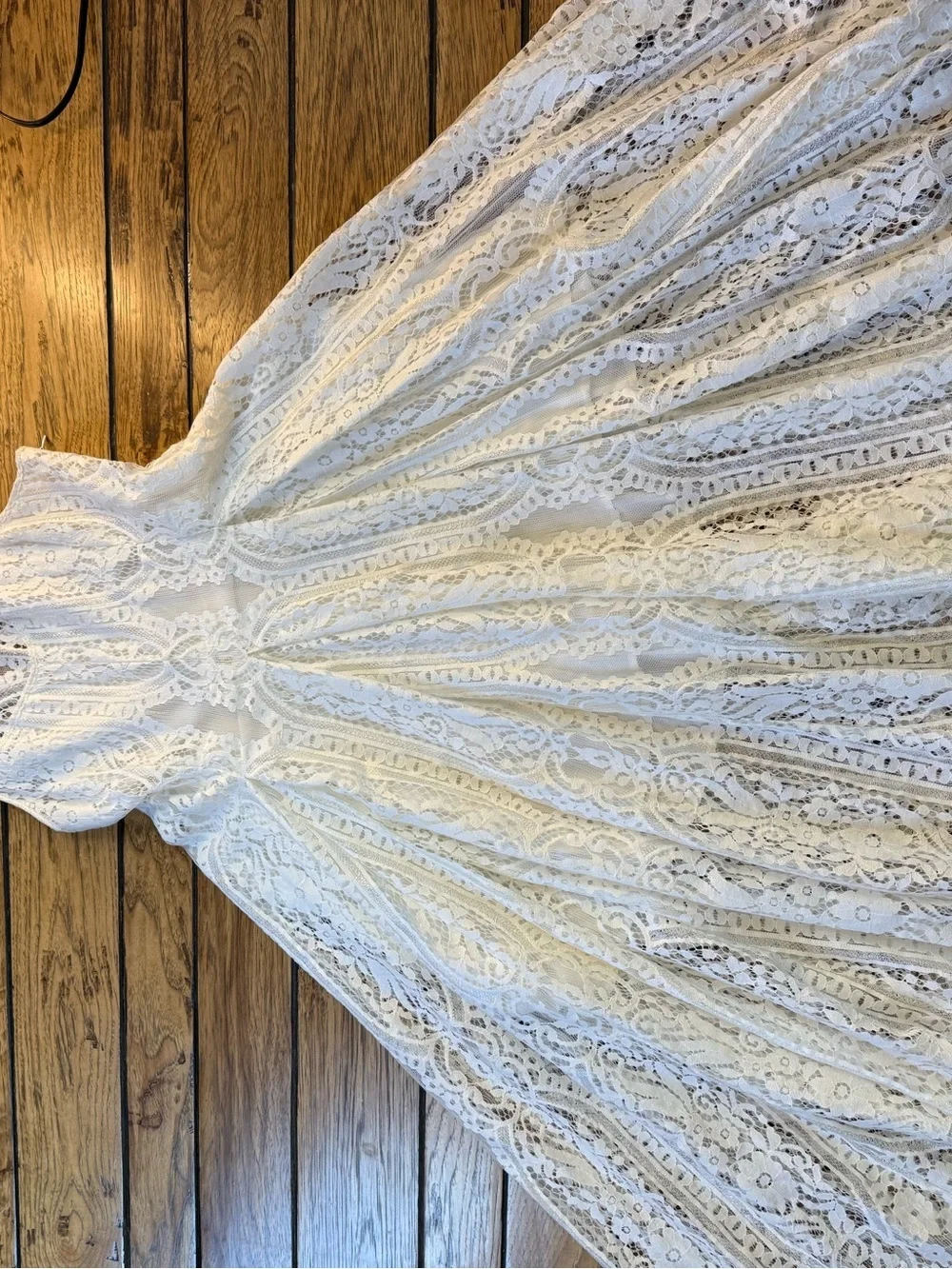 Free People White Lace Knee-Length Dress | Boho Cottagecore Wedding Bridal M